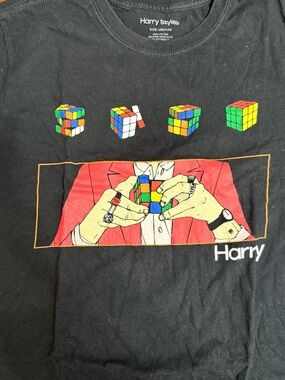 Harry Styles Sign of the Times 2017 Tour Black Rubik's Cube Graphic Tee